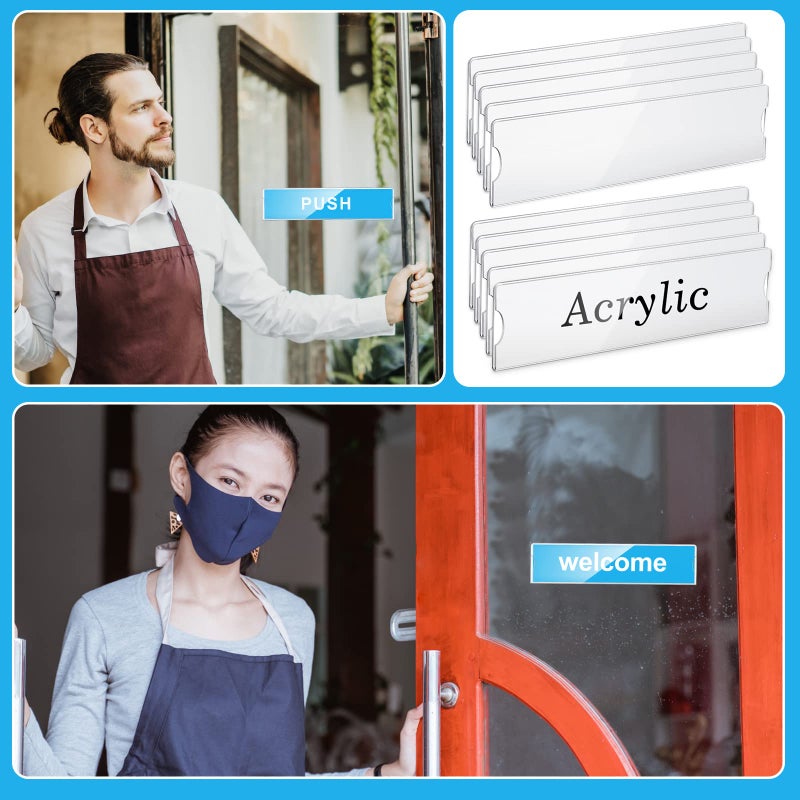 Yulejo 2 x 8 Inch Acrylic Wall Name Plate Holder Clear Plastic Sign Holder Frame with Adhesive Tape Horizontal Name Plates for Door Office Nameplate Display Trays Office Home Classroom Favors(50 Sets) - Image 5
